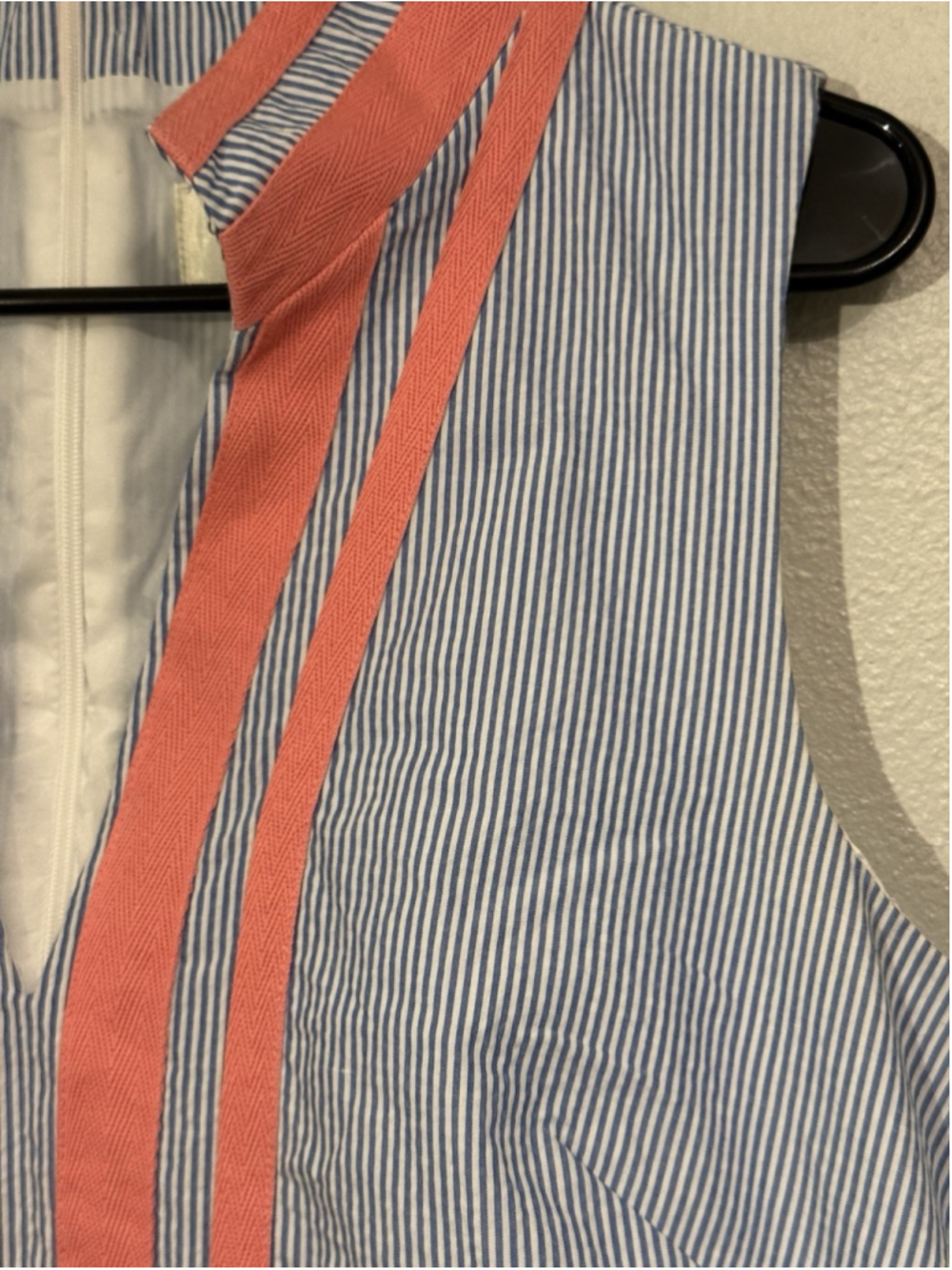ELIZA J Stripe Sleeveless Shift Mini Dress In Orange Sky Size 12 Beach Summer - Picture 3 of 6